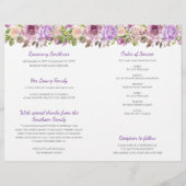 Modèle de flyer de funérailles florales violet lav (Dos)