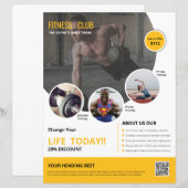 Modèle de flyer de gym fitness (Devant / Derrière)