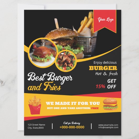 Modèle de Flyer de Menu de Restaurant (Devant)