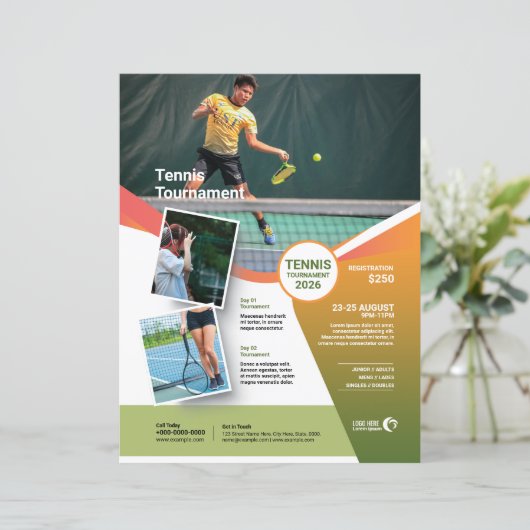 Modèle de Flyer de Tournoi de Tennis (Debout devant)