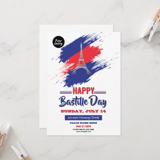 Modèle de flyer d'invitation à la fête de la Basti (Devant/Arrière en situation)