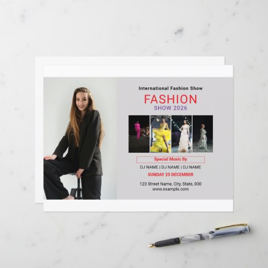 Modèle de flyer pour défilé de mode (Devant/Arrière en situation)