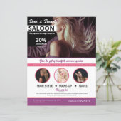 Modèle de flyer pour salon de beauté et de coiffur (Debout devant)