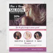 Modèle de flyer pour salon de beauté et de coiffur (Devant)