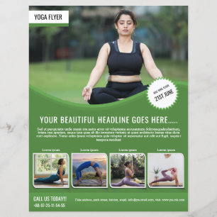 Modèle de flyer Yoga et Fitness