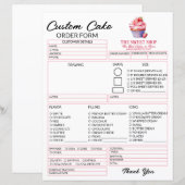 Modèle de formulaire de commande de gâteau rose mo (Devant / Derrière)