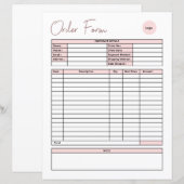 Modèle de Formulaire de Commande | Formulaire de C (Devant / Derrière)