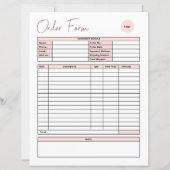 Modèle de Formulaire de Commande | Formulaire de C (Devant)