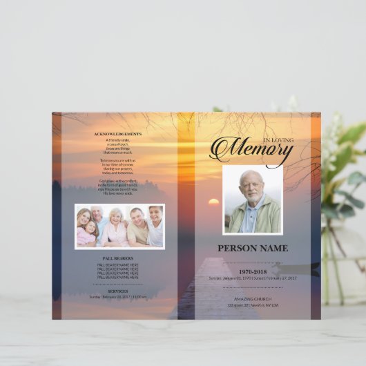 Modèle de funérailles au coucher du soleil (Debout devant)