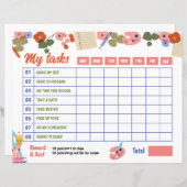 Modèle de graphique de corvée (Devant / Derrière)