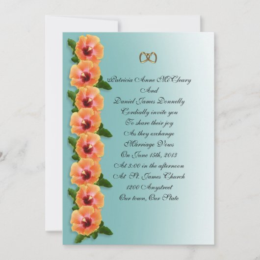 Modèle de hibiscus pour invitation (Devant)