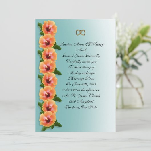 Modèle de hibiscus pour invitation (Debout devant)