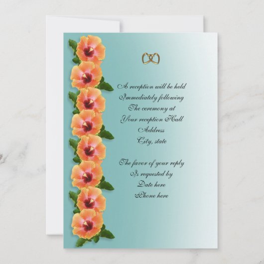 Modèle de hibiscus pour invitation (Dos)