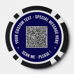 Modèle de jetons de poker avec code QR et texte pe