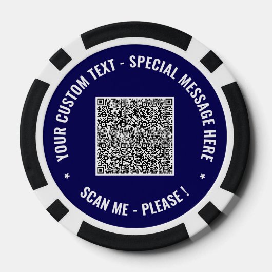 Modèle de jetons de poker avec code QR et texte pe (Verso)