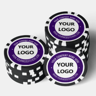 Modèle de jetons de poker avec texte de logo d'ent