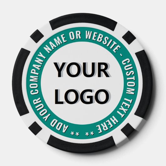 Modèle de jetons de poker avec texte de logo d'ent (Verso)