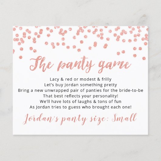 Modèle de jeu de mariage CARTE Baisse ta culotte (Devant)