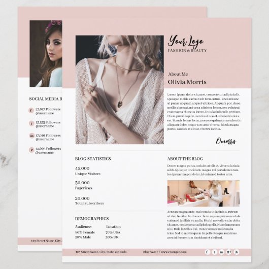 Modèle de kit média | Kit de presse pour influence (Devant / Derrière)