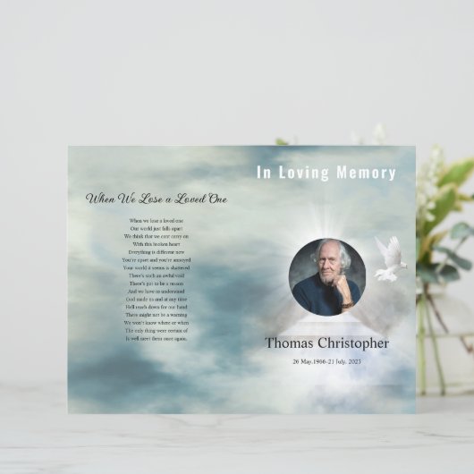 Modèle de la brochure du programme funéraire (Debout devant)