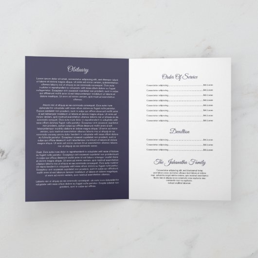 Modèle de la brochure du programme funéraire (Intérieur)