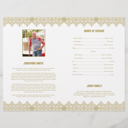 Modèle de la brochure funéraire (Dos)