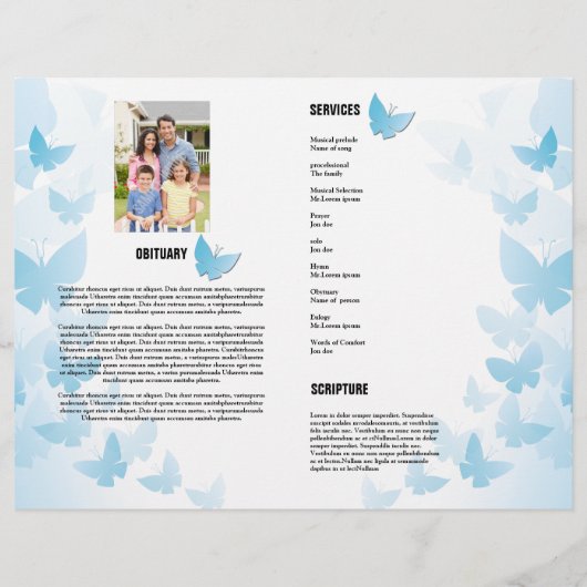 Modèle de la brochure funéraire (Dos)