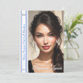 Modèle de la carte auto-graphique Sash Pageant (Debout devant)