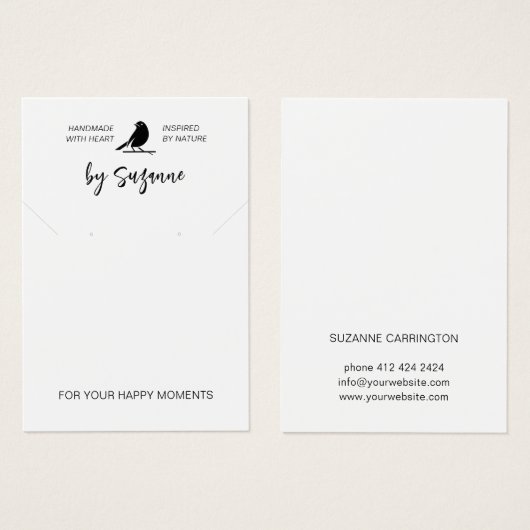 Modèle de la carte d'affichage de la bijouterie pe (Devant & derrière)