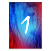 Modèle de la carte de numéro de table rouge et ble (Dos)