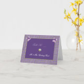 Modèle de la carte de place de table violette (Fleur jaune)