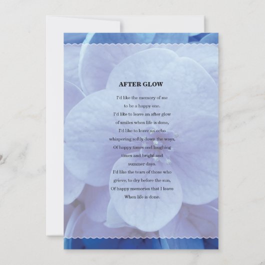 Modèle de la carte de prière funéraire (Dos)