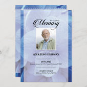 Modèle de la carte de prière funéraire (Devant / Derrière)