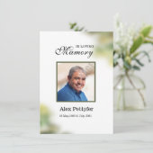 Modèle de la carte de prière funéraire (Debout devant)