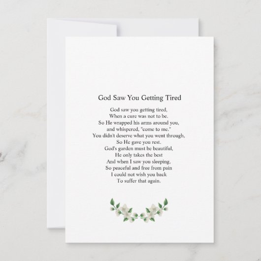 Modèle de la carte de prière funéraire (Dos)