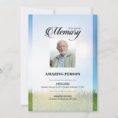 Modèle de la carte de prière funéraire Sky (Devant)