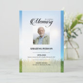 Modèle de la carte de prière funéraire Sky (Debout devant)