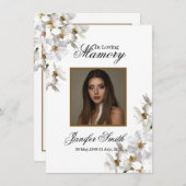 Modèle de la carte de prières funéraires florales (Devant / Derrière)