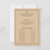 Modèle de la carte de programme funéraire (Dos)