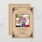 Modèle de la carte de programme funéraire (Devant / Derrière)