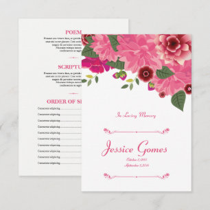 Modèle de la carte de programme funéraire floral