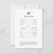 Modèle de la carte de programme Memorial (Dos)