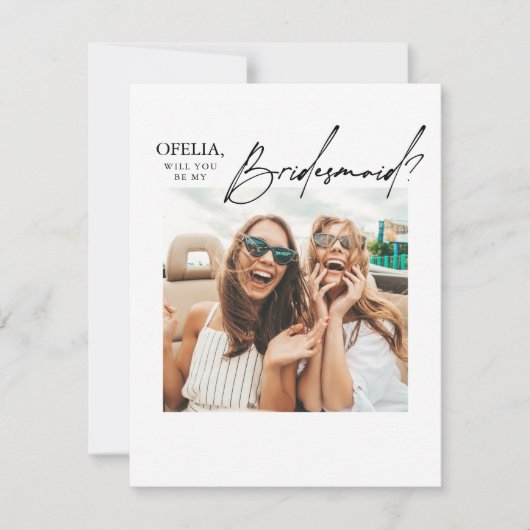 Modèle de la carte de proposition de la Bridesmaid (Devant)