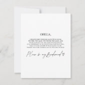 Modèle de la carte de proposition de la Bridesmaid (Dos)