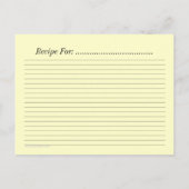 Modèle de la carte de recette modifiable Dinnerwar (Dos)