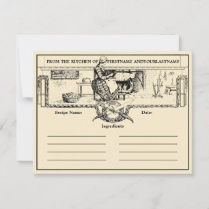 Modèle de la carte de recettes de cuisine vintage