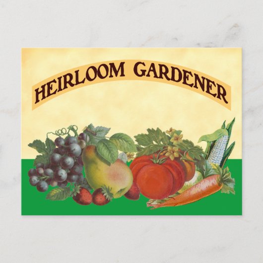 Modèle de la carte de recettes Heirloom Gardener (Devant)