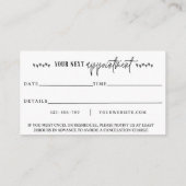 Modèle de la carte de rendez-vous, conception mode (Dos)