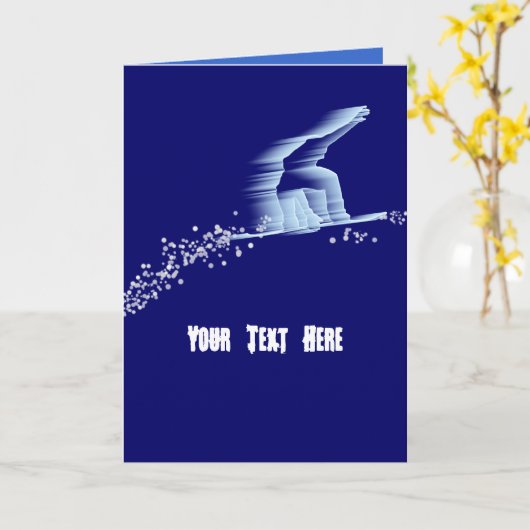 Modèle de la carte de voeux Snowboarder (Fleur jaune)