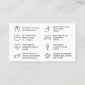 Modèle de la carte d'enseignement post-soins Botox (Dos)